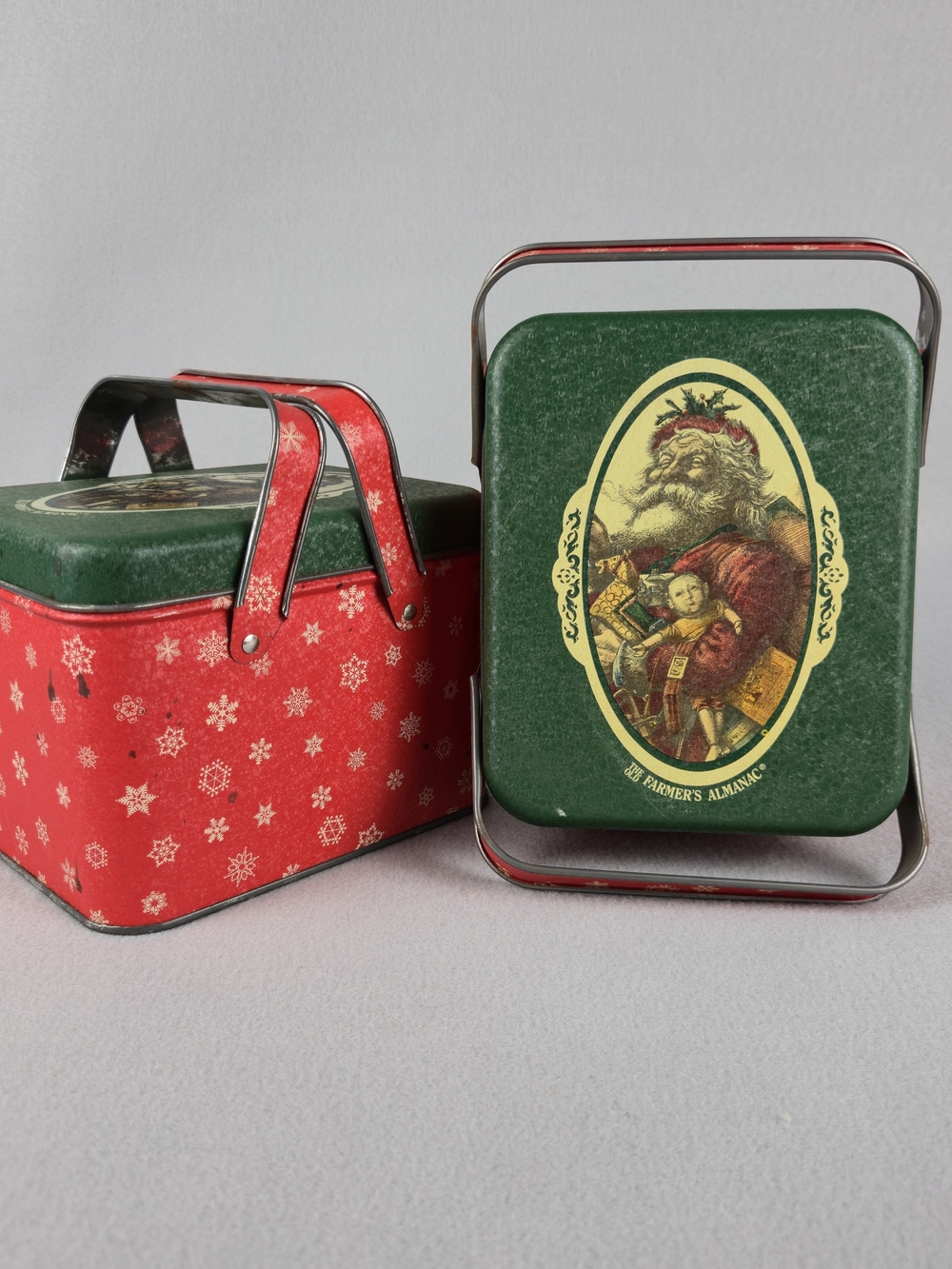 Vintage The Old Farmer's Almanac Christmas Tins - Set of 2